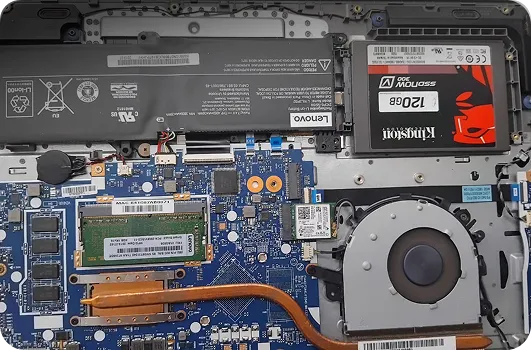 Conserto de notebook com reparo de placa-mãe